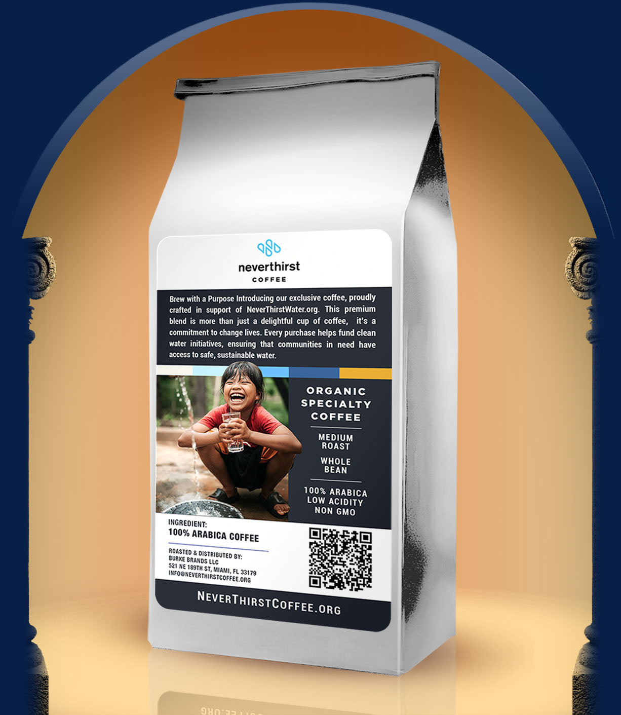 neverthirstwater Coffee - Medium Blend - Fresh Roasted Whole Beans Coffee Bag