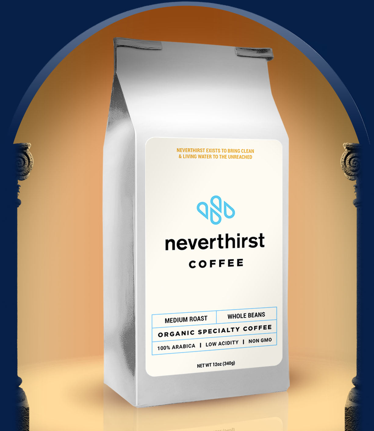 neverthirstwater Coffee - Medium Blend - Fresh Roasted Whole Beans Coffee Bag