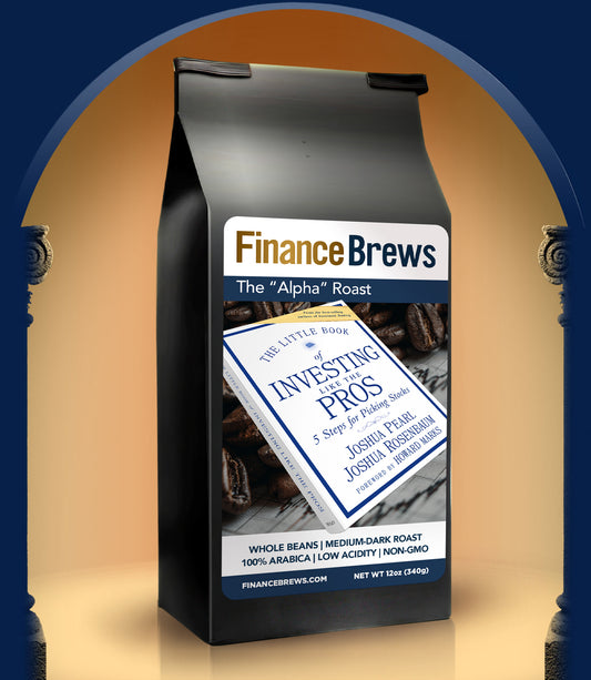 Finance Brews Medium Dark Roast Fresh Roasted Coffee Beans Bag